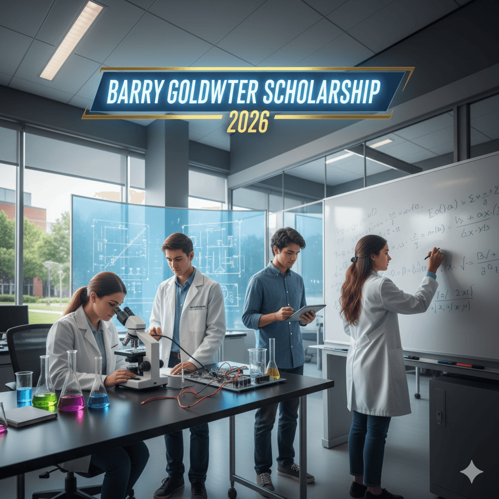 Barry Goldwater Scholarship 2026 – STEM undergraduate students conducting research and studying