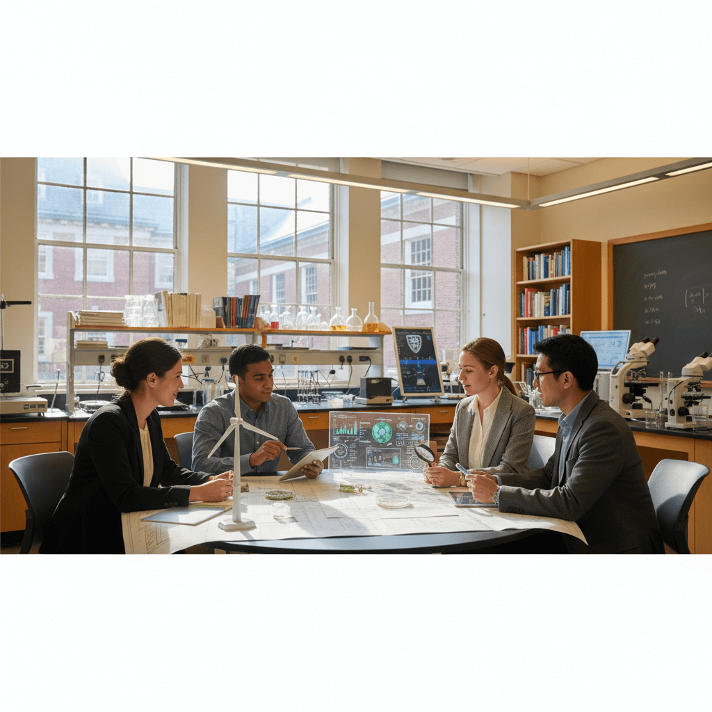 Harvard Environmental Fellowship 2026 – researchers collaborating on environmental projects in a Harvard University setting