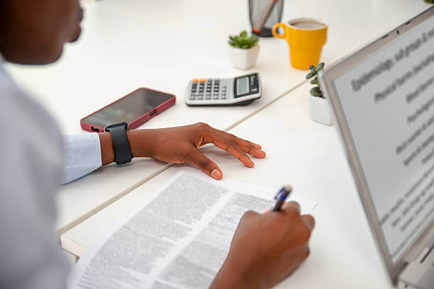Nigerian student completing loan application online for studying abroad