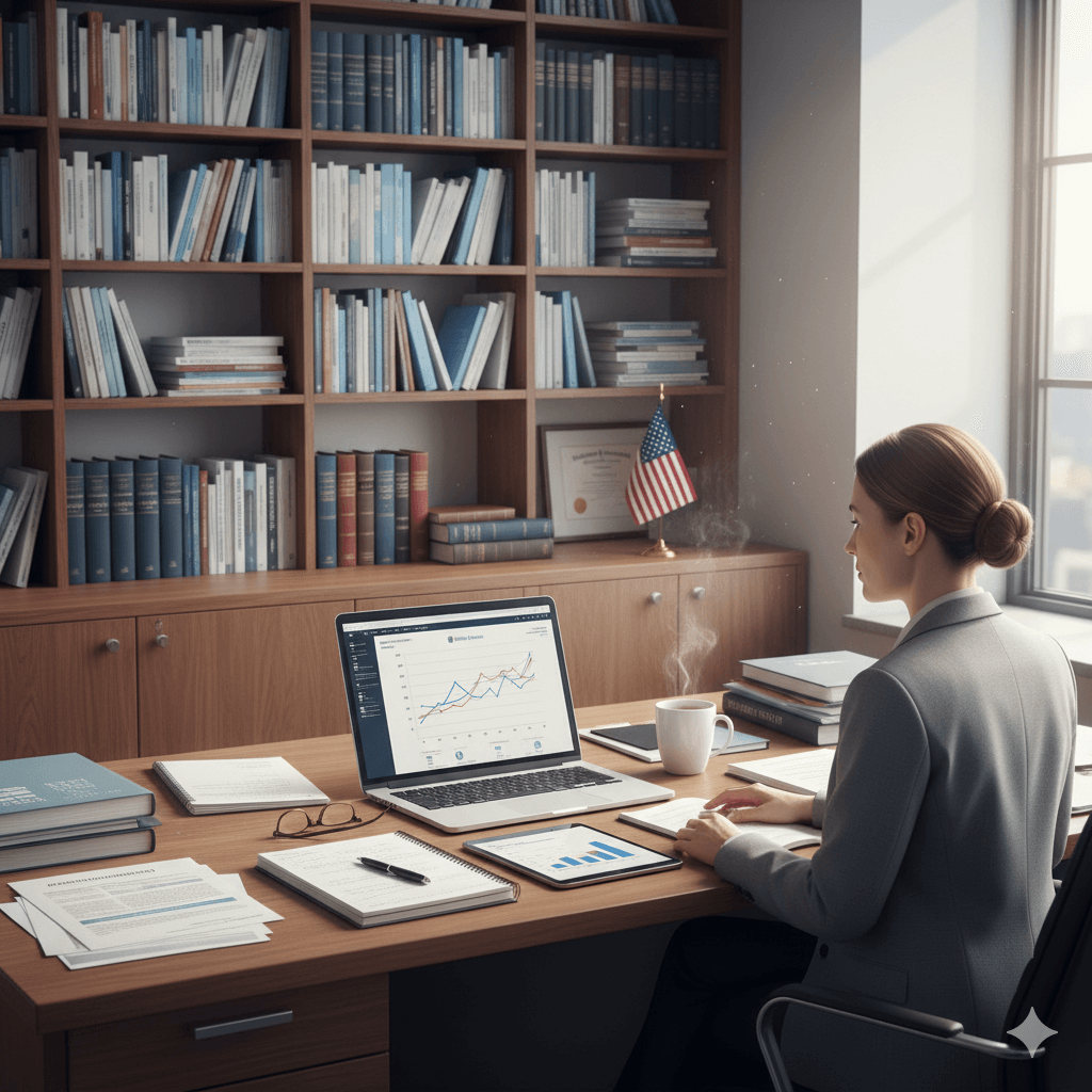 Wilson Center Fellowship 2026 researcher working in Washington D.C. USA office surrounded by books and documents